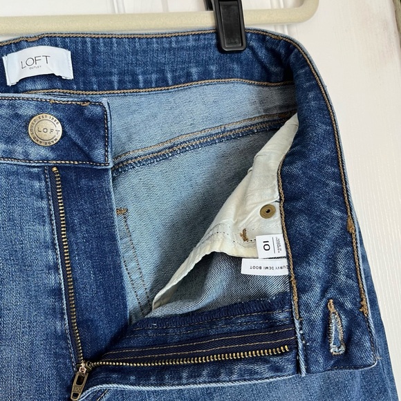 Loft Curvy Demi Boot Stretch Denim Jeans with Drop Hem - Picture 6 of 8